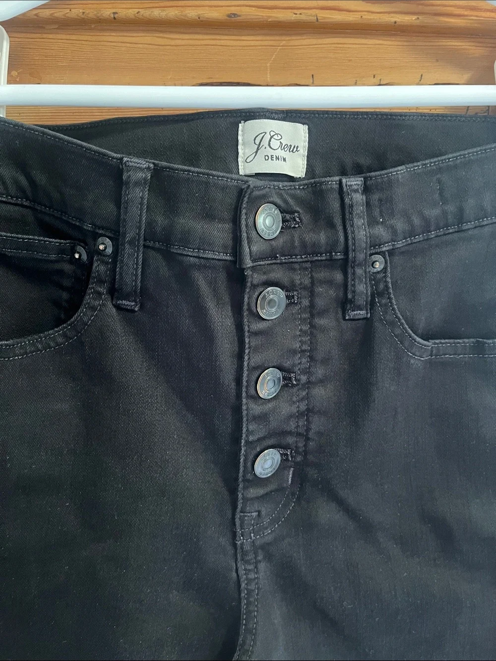 J. Crew Black 9” Vintage Button-Fly Straight Jeans